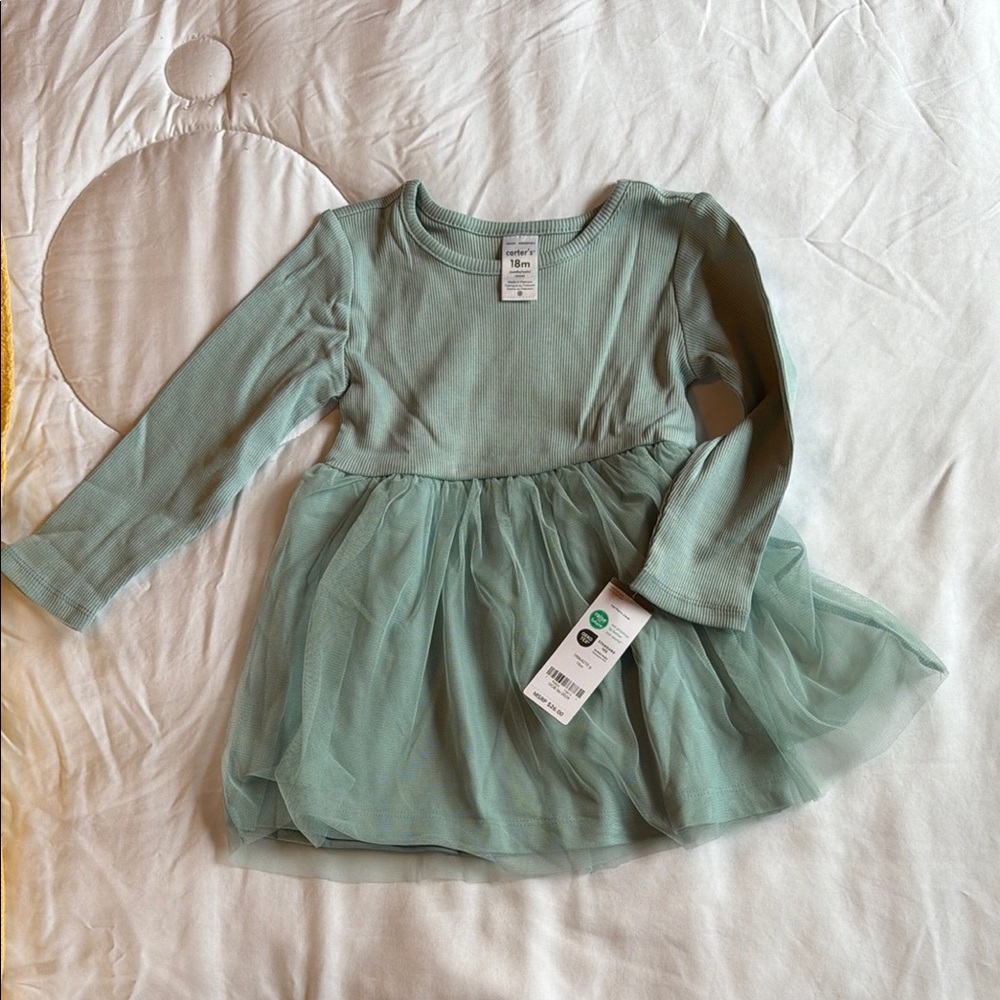 Mint Green Long Sleeve Baby Dress